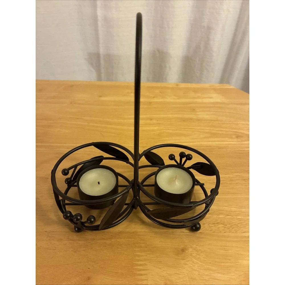 Vintage Yankee Candle Oil & Vinegar Cruet-Style Tea Light & Votive Holder Set